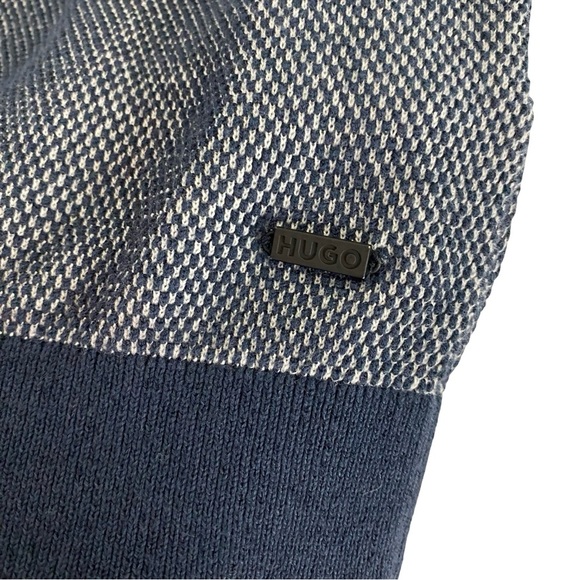 Hugo Boss Sweater Polo Mens Size Medium Navy Blue Short Sleeve Pullover - Picture 4 of 8